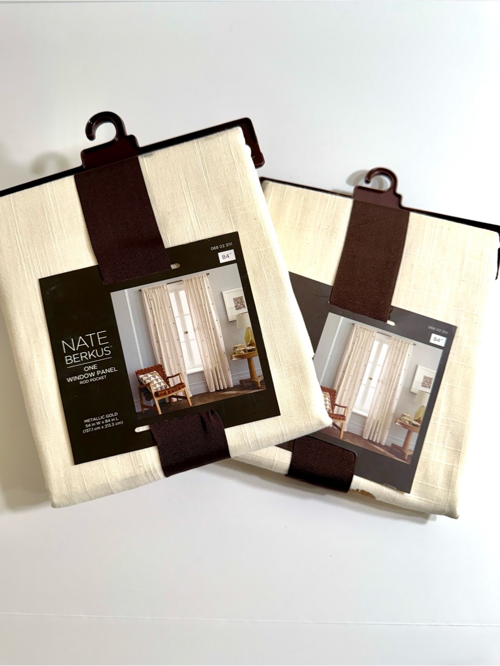 Nate Berkus Metallic Gold Window Curtain Panel (2 Panels) - Picture 3 of 7